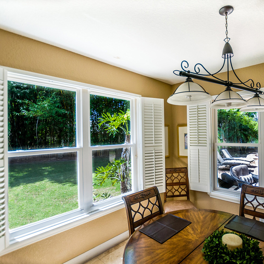 Single hung impact windows in a Miami Beach home